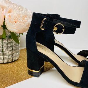TOMMY HILFIGER  BLACK SANDALS HEELS